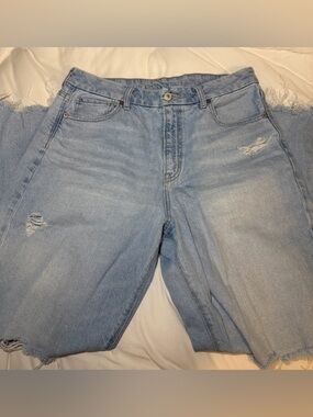 American Eagle Outfitters Women’s Light Blue Curvy Mom Jeans